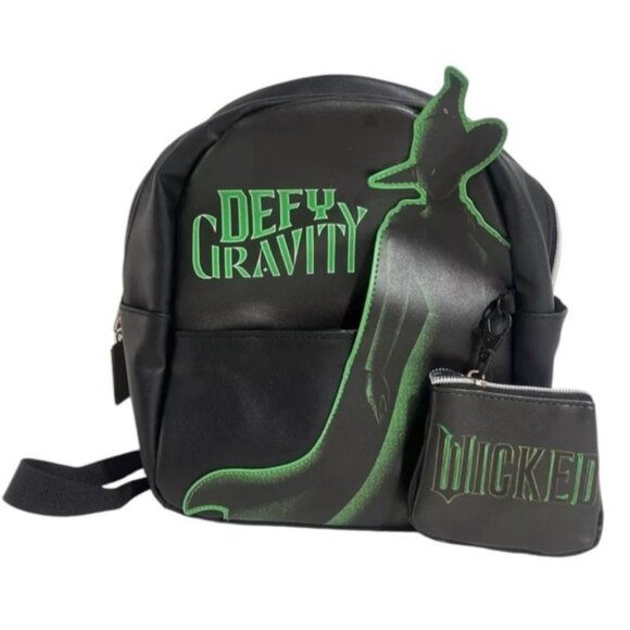 Wicked the Movie Defy Gravity Faux Leather Mini Backpack with Coin Purse NWT - Picture 1 of 6